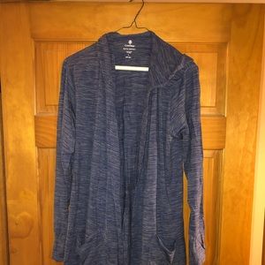 Coolibar heather blue-grey hooded beach wrap